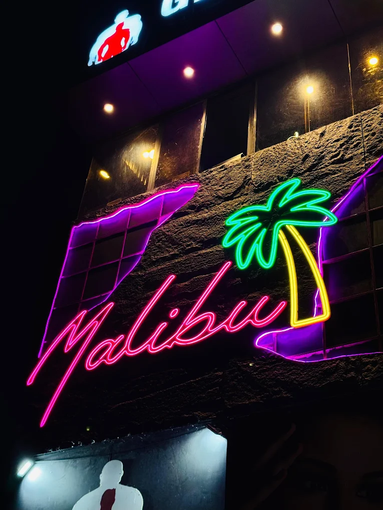 Aesthetic café ambiance at Malibu Club — Instagrammable restaurant in Trivandrum